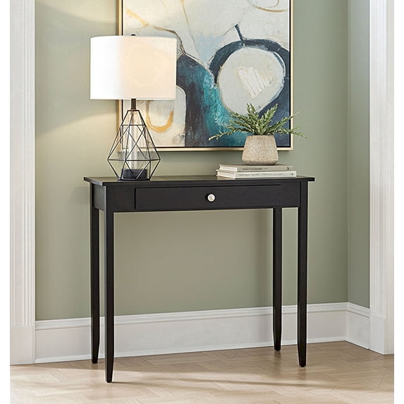 Fairway Avenue Home Modern Acacia Acacia Living Console Table, Black Matte