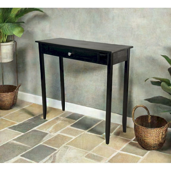 Casual Contemporary Living Modern Acacia Acacia Living Console Table, Black Matte
