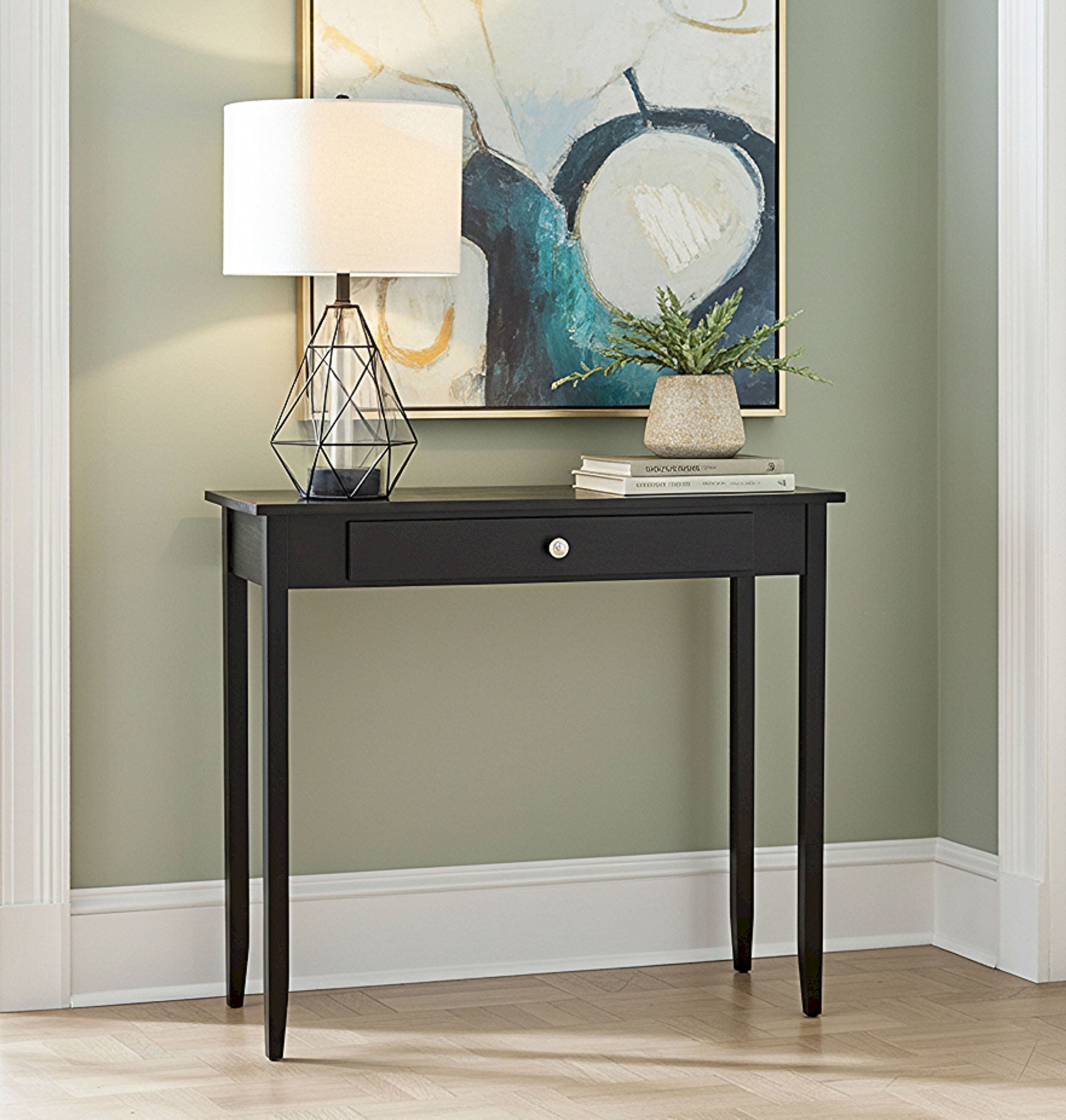 Casual Contemporary Living Modern Acacia Acacia Living Console Table, Black Matte