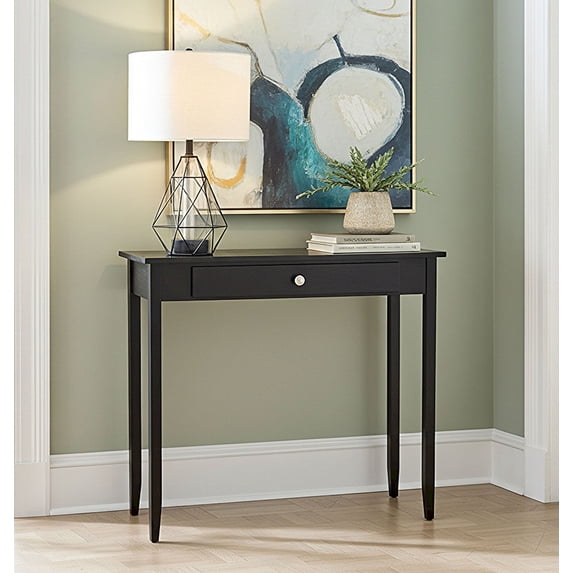 Casual Contemporary Living Modern Acacia Acacia Living Console Table, Black Matte
