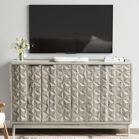 Modern Accent Cabinet, Grey Tone - Match Any Room Decor Style