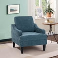 thumbnail image 1 of Modern Accent Chair for Bedroom Upholstered Reading Chair with Side Pockets Comfy Living Room Chairs Living Room Armchair for Office, Apartment (Blue Chenille), 1 of 7