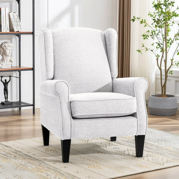 Modern Accent Chair, Chenille Fabric Armchair with High Resilience Sponge & Sturdy Legs, Comfy Single Sofa Chair for Bedroom, Living Room, Reading & Balcony