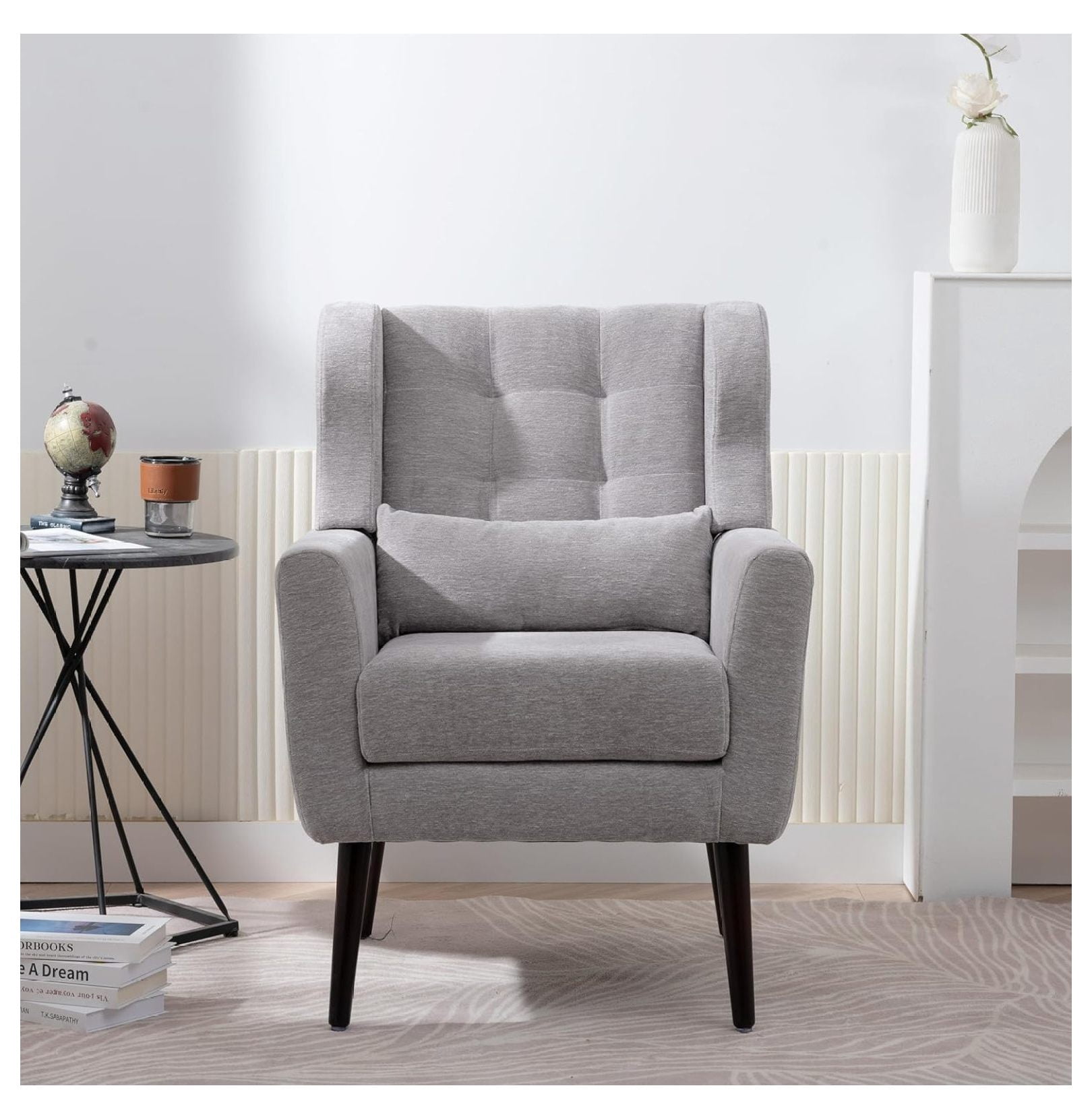 Modern Accent Chair,Chenille Fabric Reading Living Room Side Chair ...