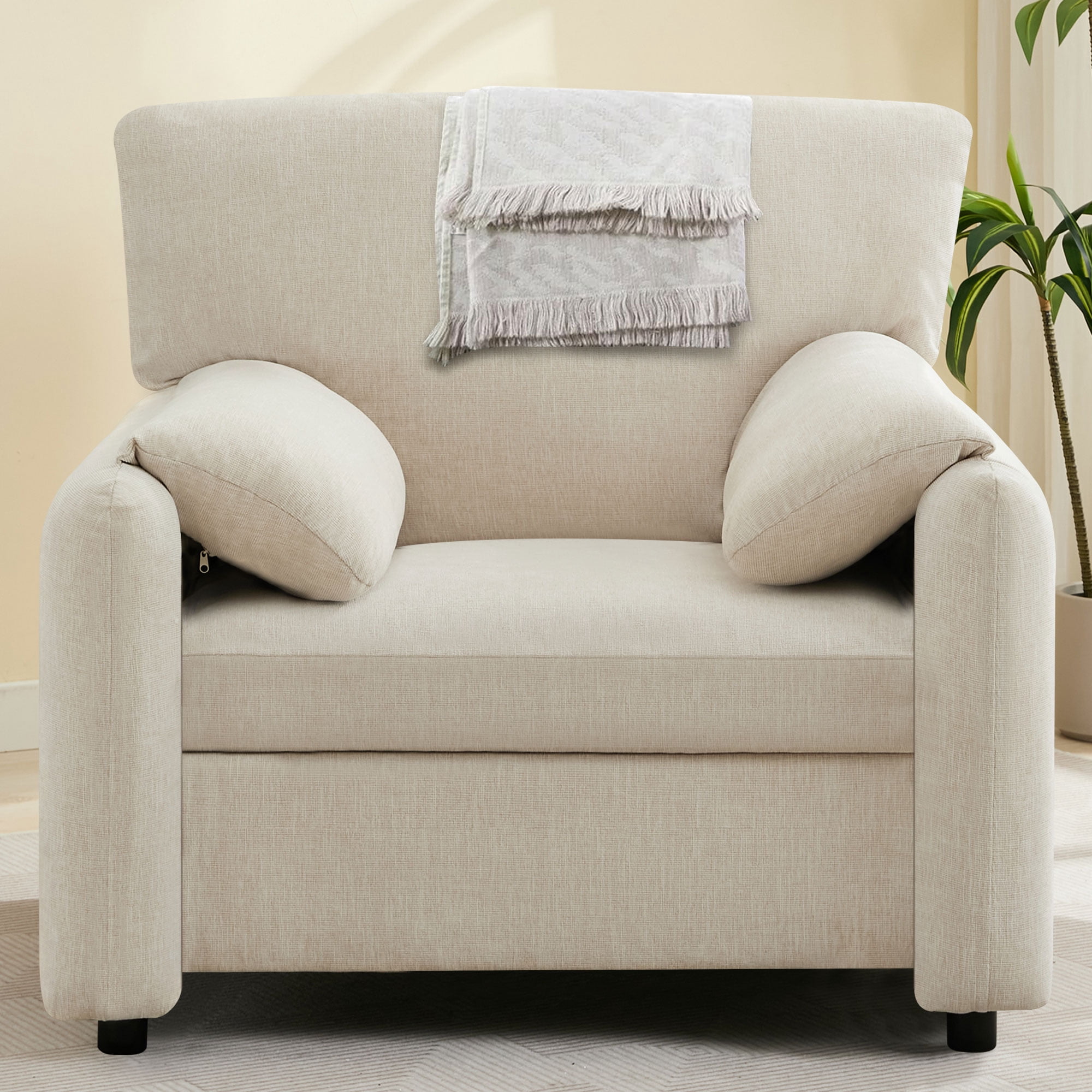 Modern Accent Chair,Chenille Oversized Arm Chair,38 Inches Wide ...