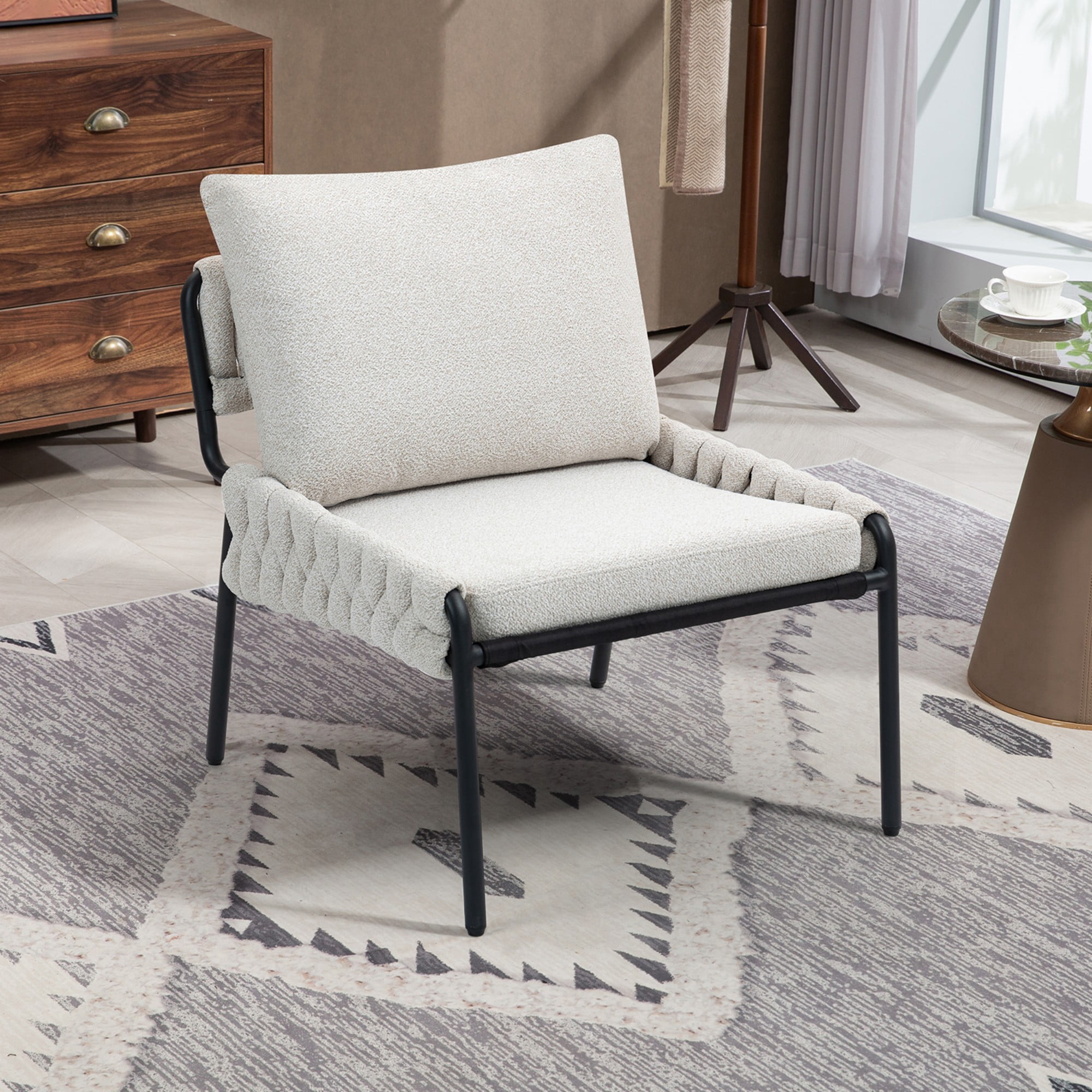 Modern Accent Chair,Comfortable Armchair Lounge Chair for Living Room,Bedroom,Beige