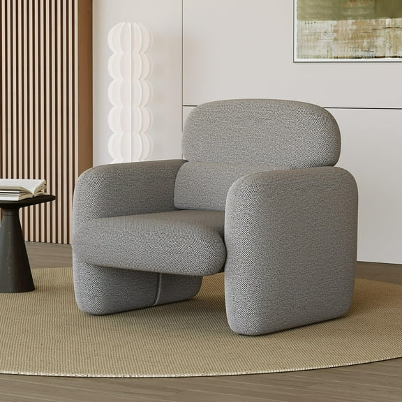 Modern Accent Chair, Comfy Sofa Chairs, Upholstered Arm Chair for Living Room, Bedroom, Reading Room, Wood Frame