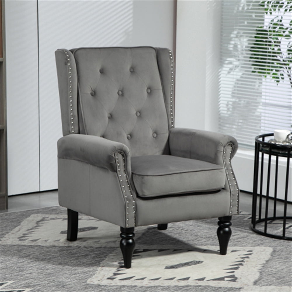 Modern Accent Chair, Living Room Accent Chair with Wood Frame and Legs ...