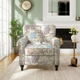 thumbnail image 1 of Modern Accent Chair Living Room Chair,Upholstered Lamb Wool Armchair with Solid Wood Legs,Single Sofa Armchair with Round Armrest for Living Room Family Room,flower, 1 of 7