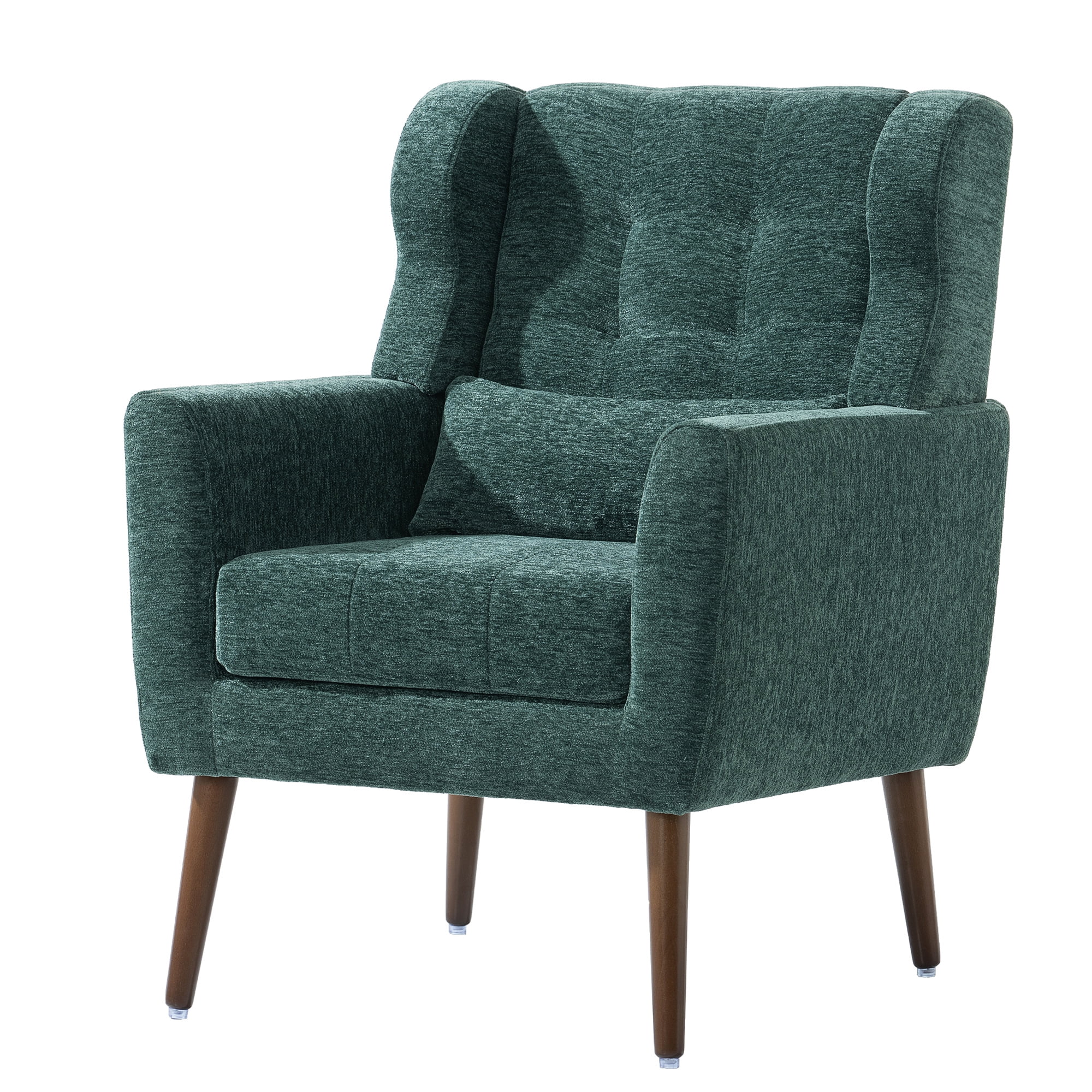 Modern Accent Chair, Foam Filled, Chenille Fabric, Lounge Armchair, Blackish Green - Walmart.com