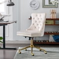 thumbnail image 1 of Modern Accent Chair, SYNGAR Velvet Velvet Vanity Chair, Swivel Office Chair with Height Adjustable, Button-tufted Upholstered Task Chair with Ergonomic Backrest, for Home, Office, Study, Beige, D5790, 1 of 10