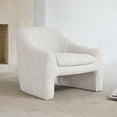 thumbnail image 1 of Modern Accent Chair, Upholstered Arm Chair Living Room Bedroom, Performance Fabric in White, 1 of 10