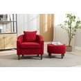 thumbnail image 1 of Modern Accent Chair, Upholstered Arm Chair, Single Sofa Chair with Ottoman Foot Rest, Comfy Armchair for Living Room Bedroom Small Spaces, Office, Red, 1 of 9