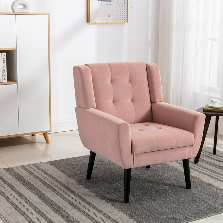 Pink discount tufted armchair