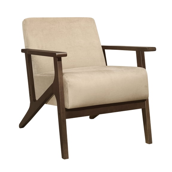 Modern Accent Chair for Living | Mid - Century Design Elements | Rubber Wood & Foam Filling | Attached Cushion Set
