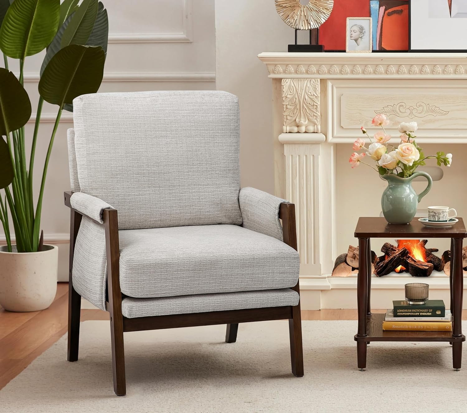 Modern Accent Chair for Living Room Mid Century Arm Chair Upholstered ...