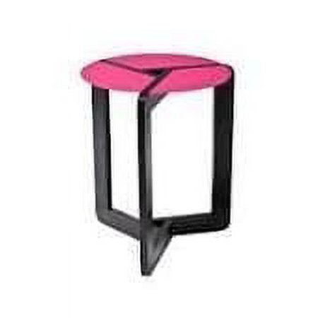 Modern Accent End Table -Black Frame with Semi-Round Pink Powder-Coated Steel Top