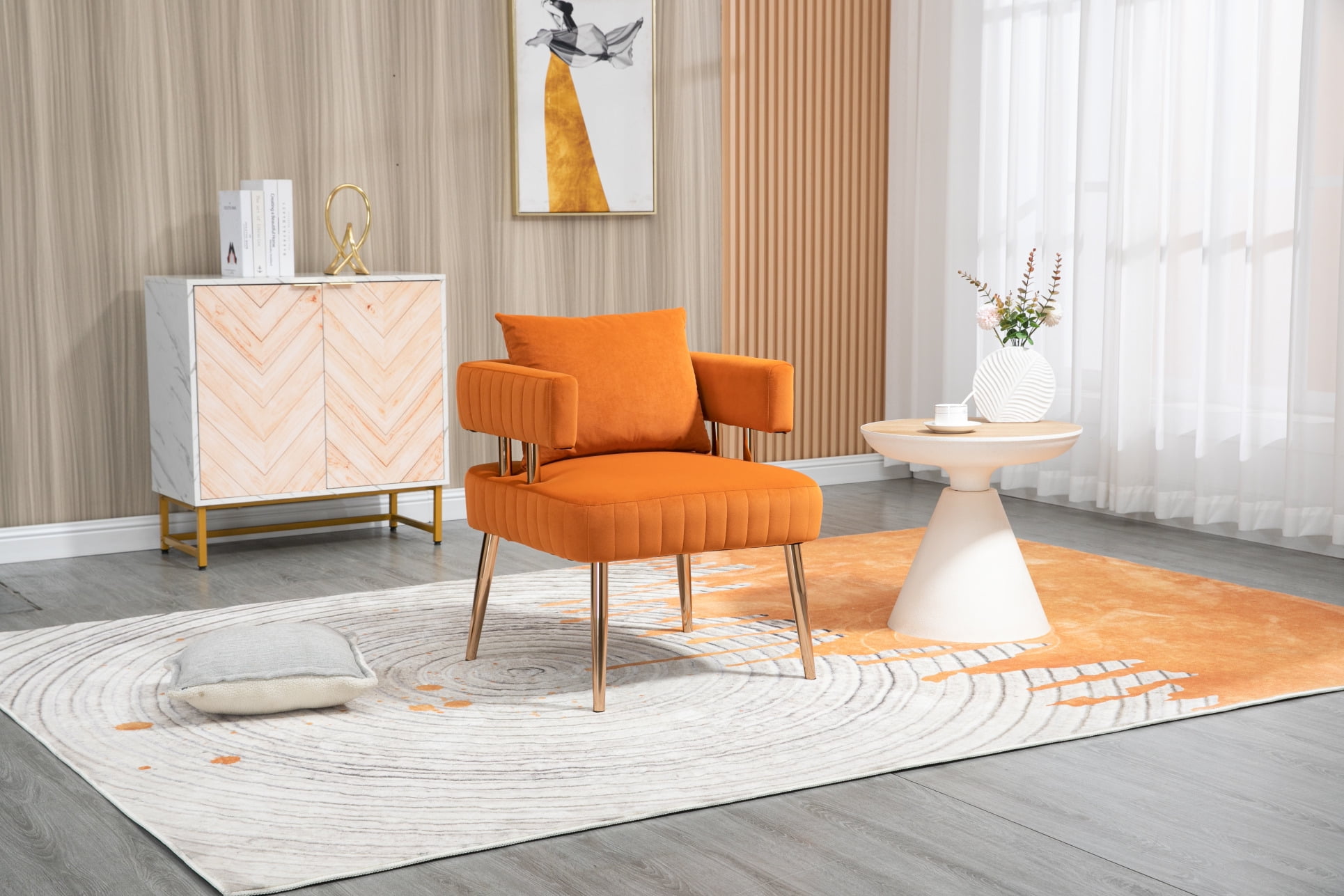 Modern Accent Living Room Chair with a Pillow, Single Leisure Chair