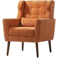 thumbnail image 1 of Modern Accent Living Room Chairs Comfy Chenille Fabric Upholstered Foam Filled Mid Century Arm Chairs for Living Room, Reading Room, Bedroom,Orange, 1 of 9
