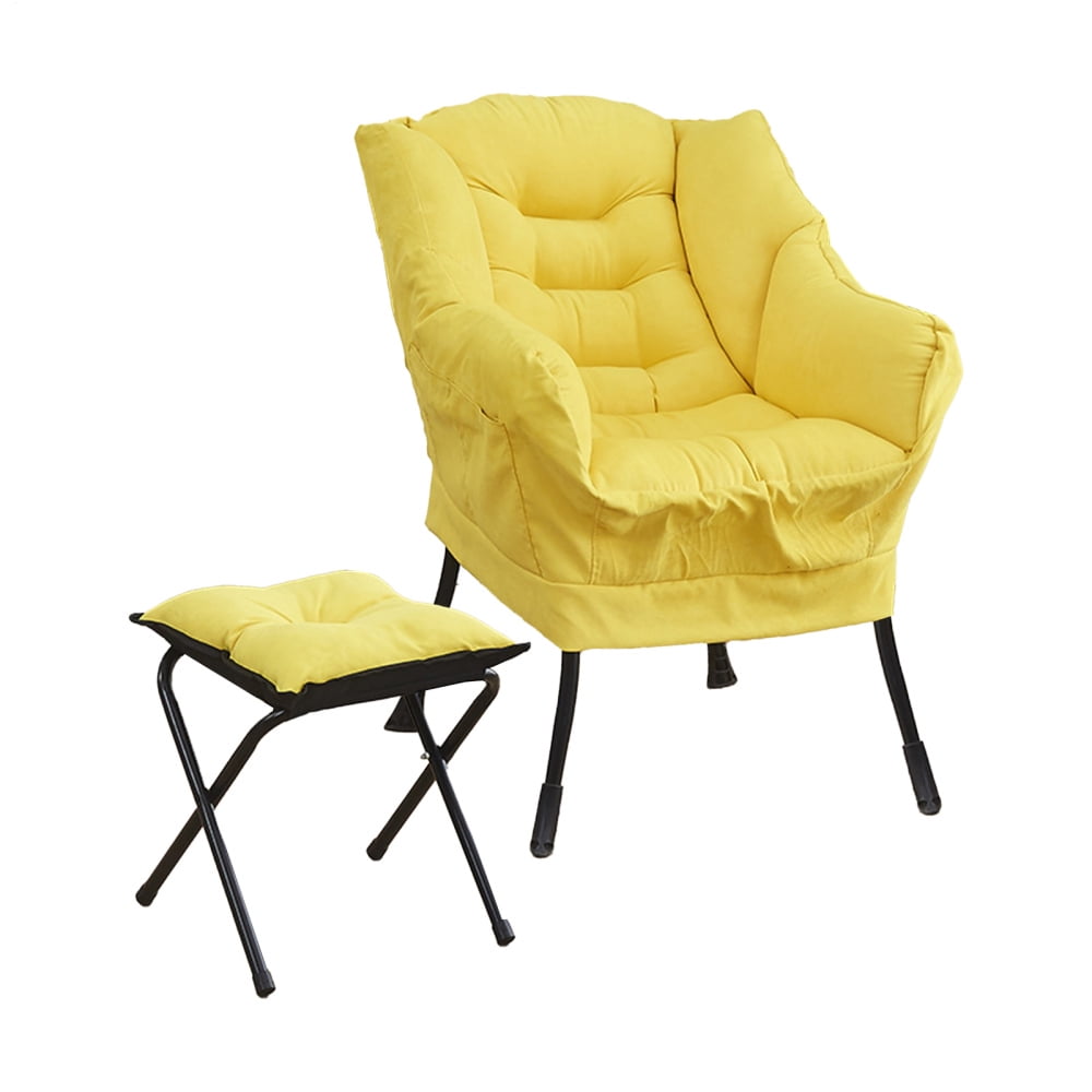 Modern Accent Recliner with Ottoman, Suede Fabric Armchair for Living ...