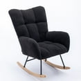 Modern Teddy Velvet Rocker Chair for Nursery, Wingback Glider Rocker