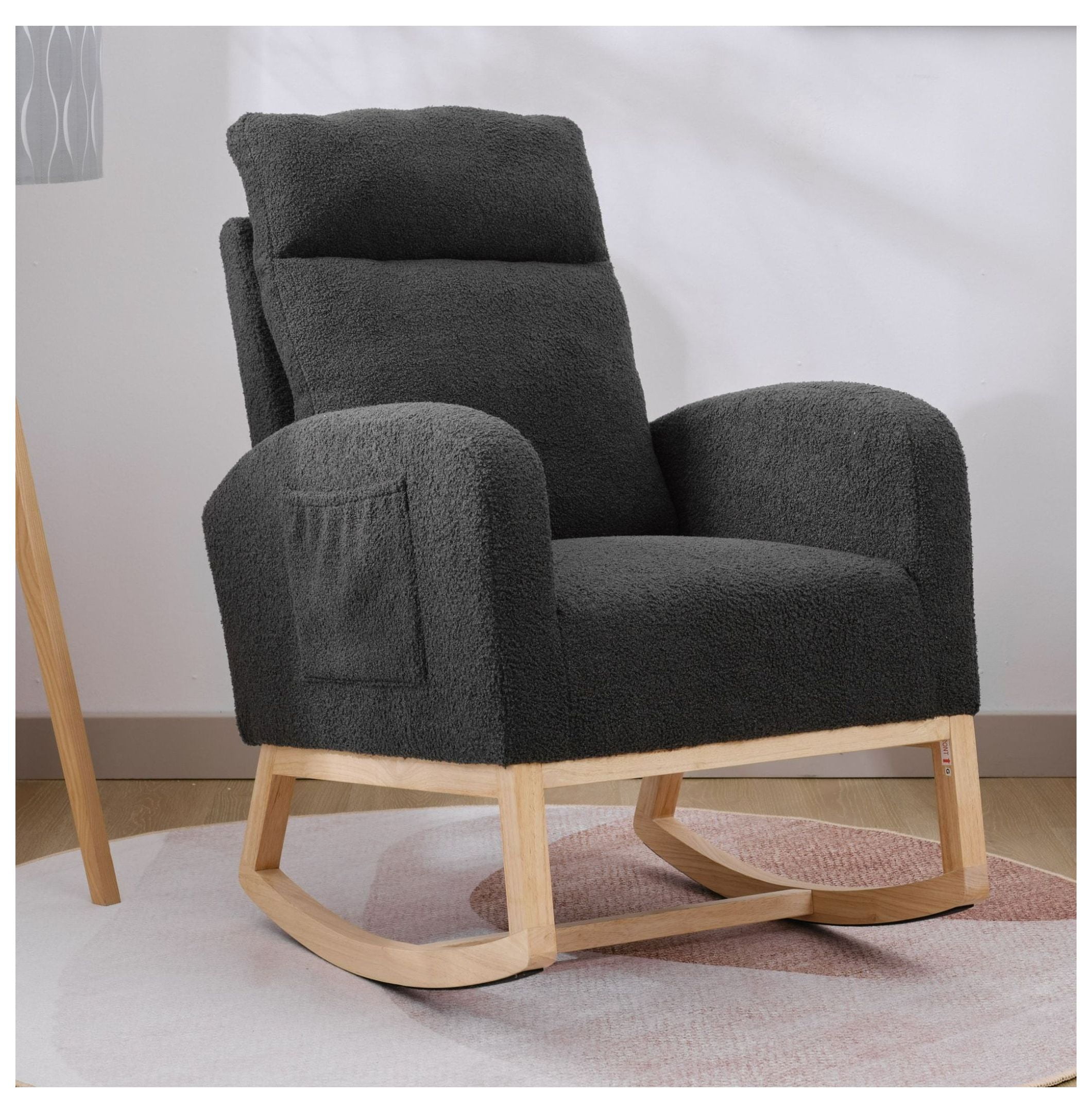 Modern Accent Rocking Chair Rocking Chair with Solid Wood Legs ...