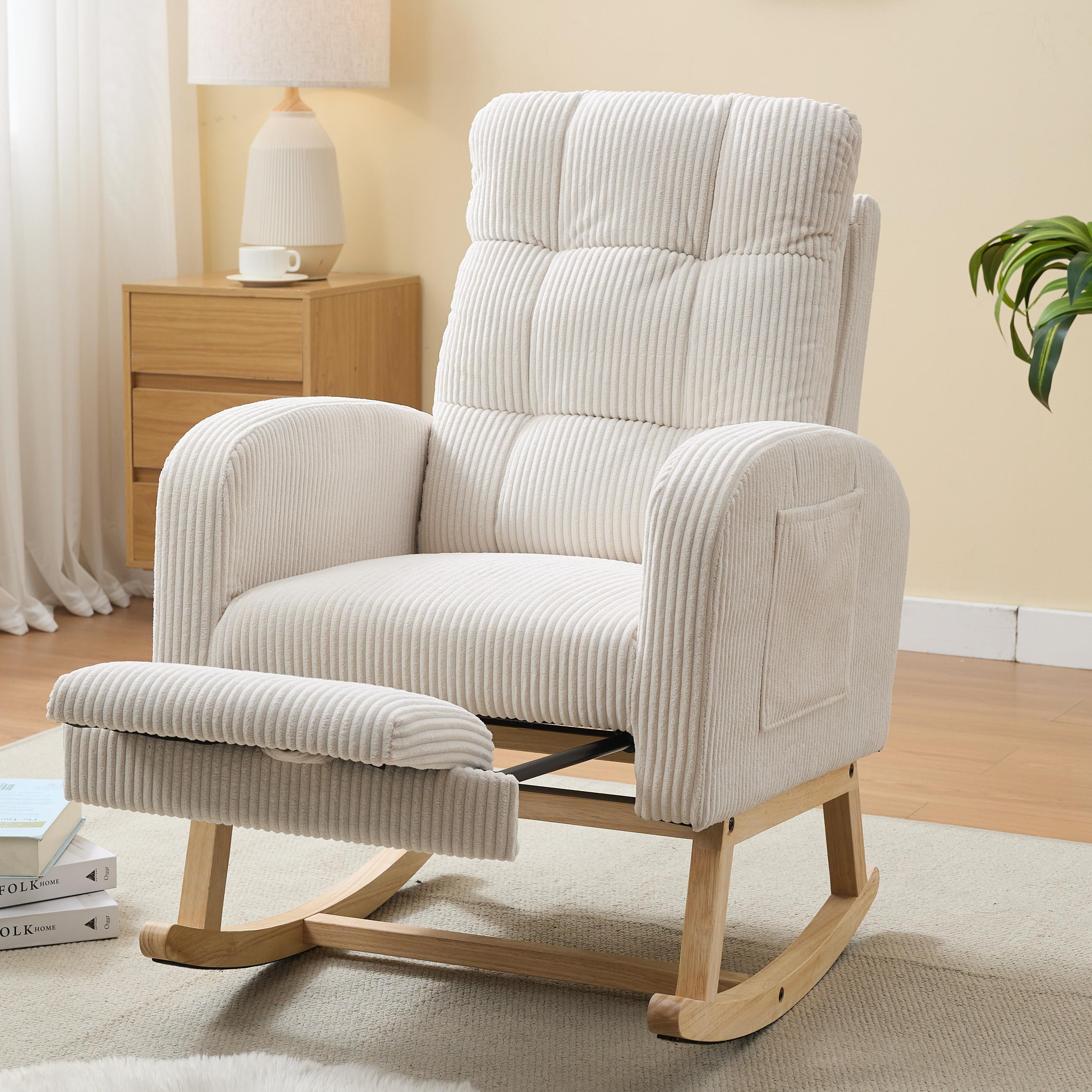 Modern Accent Rocking Chair Rocking Chair with Solid Wood Legs ...
