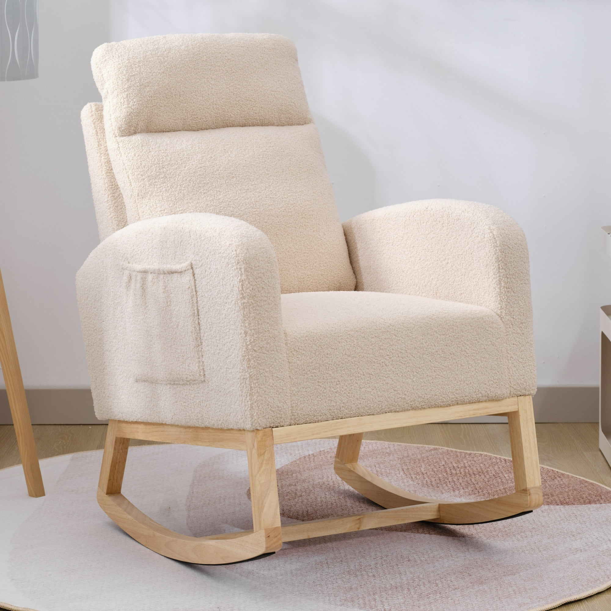 Modern Accent Rocking Chair Rocking Chair with Solid Wood Legs ...