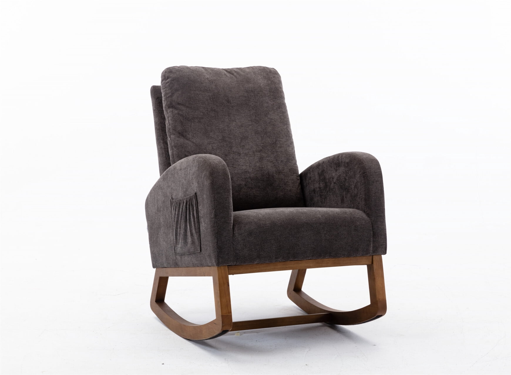 Modern Accent Rocking Chair, Upholstered Glider Rocker Chair with Solid ...