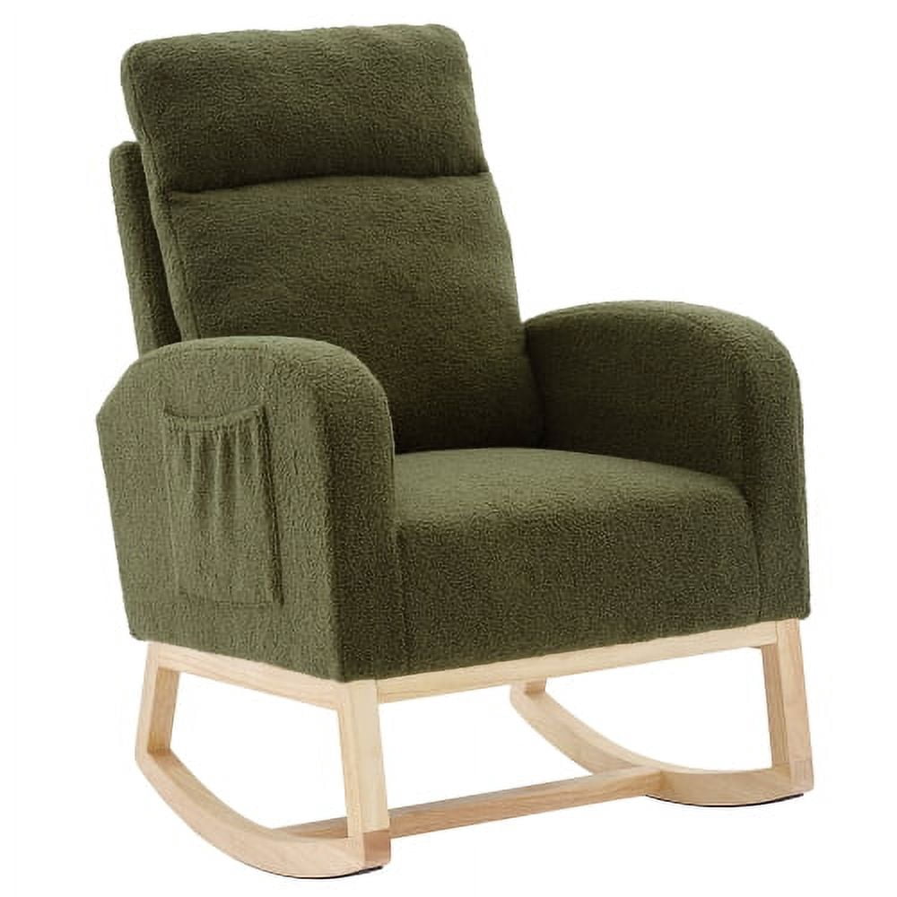 Modern Accent Rocking Chair Rocking Chair With Solid Wood Legs ...