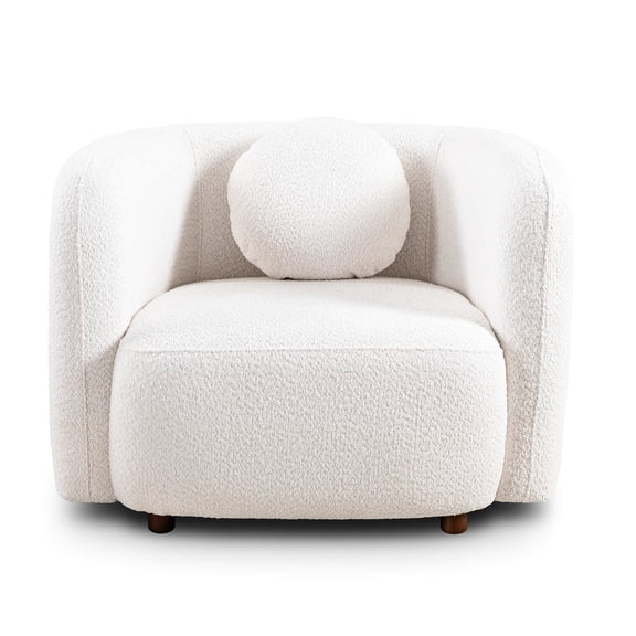 Modern Accent Sofa Chair, Eucalyptus Wood Legs / Easy Assembly for Living Space