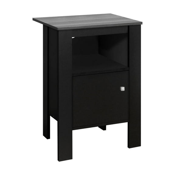 Modern Accent Table, Living Room End Table, Chic Nightstand with Storage Shelf