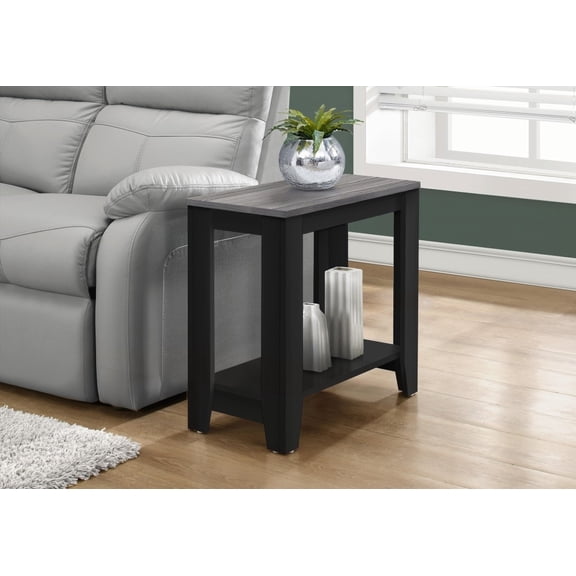 Modern Accent Table in Black & Grey Laminate|Living Room & Bedroom Use