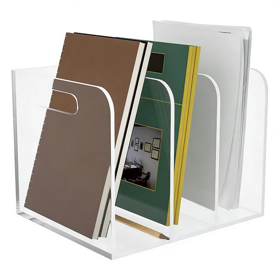 Modern Acrylic Bookstand With Handles For Easy Carrying File Rack Magazine Organzier Stand For Classroom Or Home Use