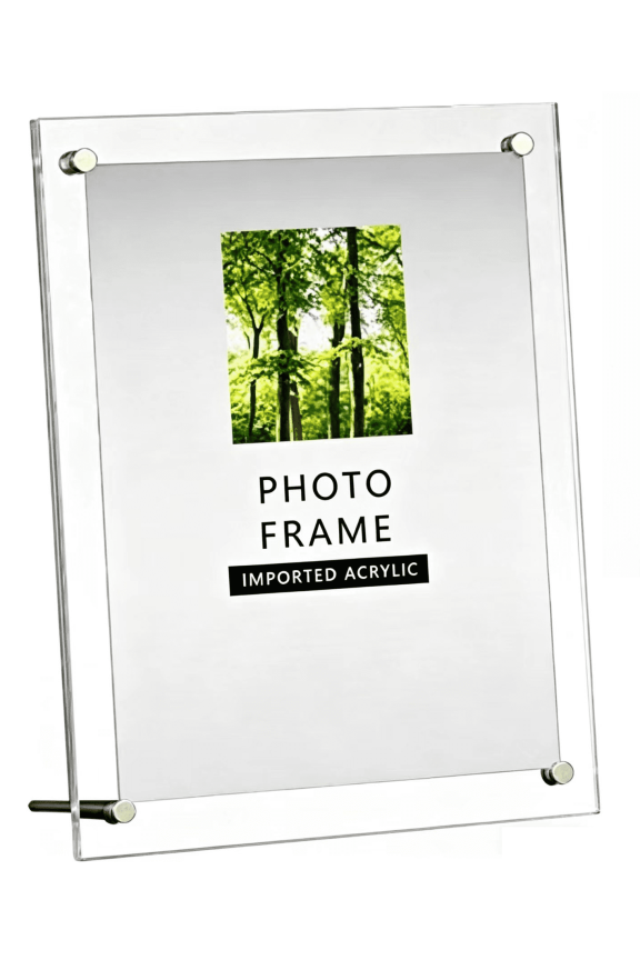 Modern Acrylic Photo Frame, 6x8 inch Picture Frame Decorative Poster Frame Desktop Tabletop Display(Full Frame is 7.2x9.9 inch)