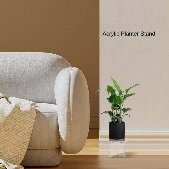 Modern Acrylic Plant Stand, Sturdy  Transparent Shelf For Indoor/Outdoor Display, Easy Setup