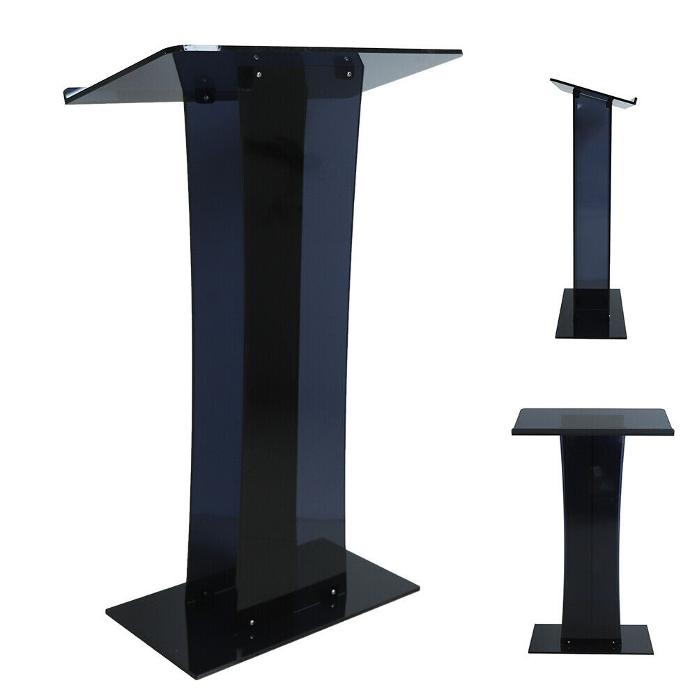 Podium / Lutrin En Acrylique Transparent - Plateau 10 Mm D'épaisseur, Base En Fer Stable - Pour église, Conférence, Mariage...