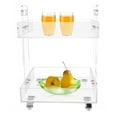 thumbnail image 1 of Modern Acrylic Side Table 2-Tire Clear End Table Kitchen Storage Cart Spa Cart Moble Side Table Clear Acrylic 2-Tier End Table Storage Serve Cart For Home/Bar 2 Layers Mobile Rolling Acrylic, 1 of 11