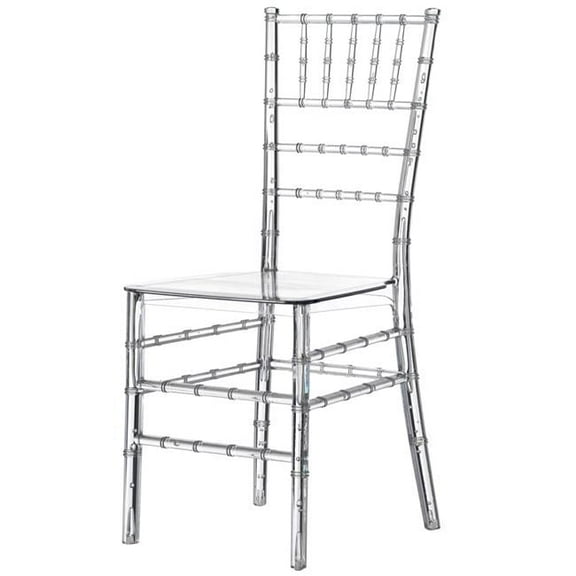 Modern Acrylic Stackable Chiavari Dining Chair, Clear Party Chair, Crystal Acrylic Chair for Events and Weddings, Single
