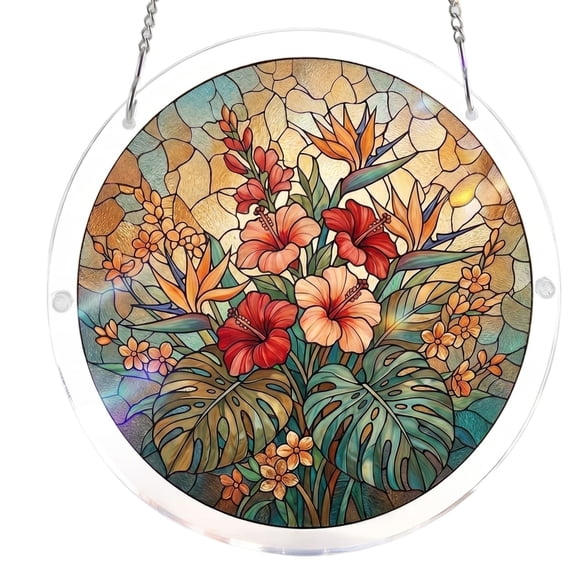 Modern Acrylic Suncatcher Jigsaw Puzzle Window Hanging, 2D Flat Design DIY Artistic Sun Catcher Kit, Minimalist Light Catching Ornament, Shatterproof Home Art,K