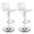 thumbnail image 1 of Modern Acrylic Swivel Bar Stools Set of 2, Adjustable Counter Height Stools with Mid Backrest, Transparent Bar Stools for Kitchen Island (Silver, Set of 2), 1 of 9