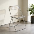thumbnail image 1 of Modern Acrylic Transparent Folding Chairs-Ghost Stackable Crystal Folding Chair-PC Plastic Living Room Seat-Chrome Frame, 1 of 6