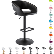 Modern Adjustable Bar Stools with PU Leather Seat, 360° Swivel Open Mid Back & Armrest Bar Stool– Ideal for Kitchen , Ba