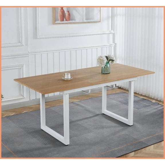 Modern Adjustable Coffee Table with MDF Top & Metal Legs - Space-Saving for Living Room, Easy-Clean