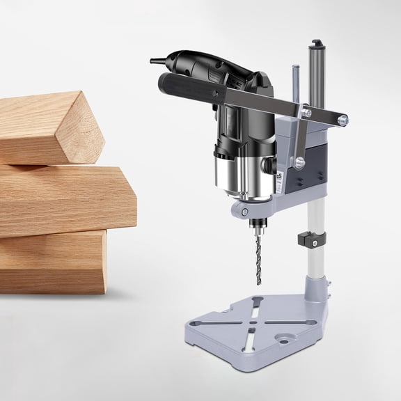 Modern Adjustable Hand Drill Press Bench Stand DIY Workbench Pillar Clamp Drilling Tool Base Size 8.8*5.9*0.9inch for Electric Drilling Machines Whose Collar Diameter Is From 1.4in To 1.6in