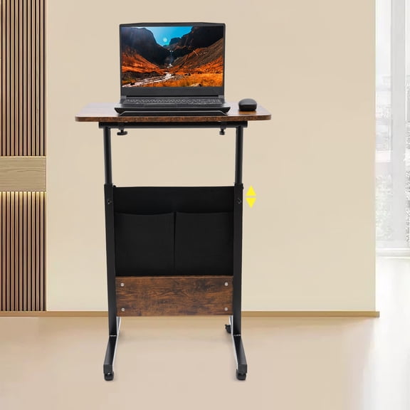 Modern Adjustable Height Standing Desk Portable Laptop Desk, Rolling Computer Stand For Living Room, Study