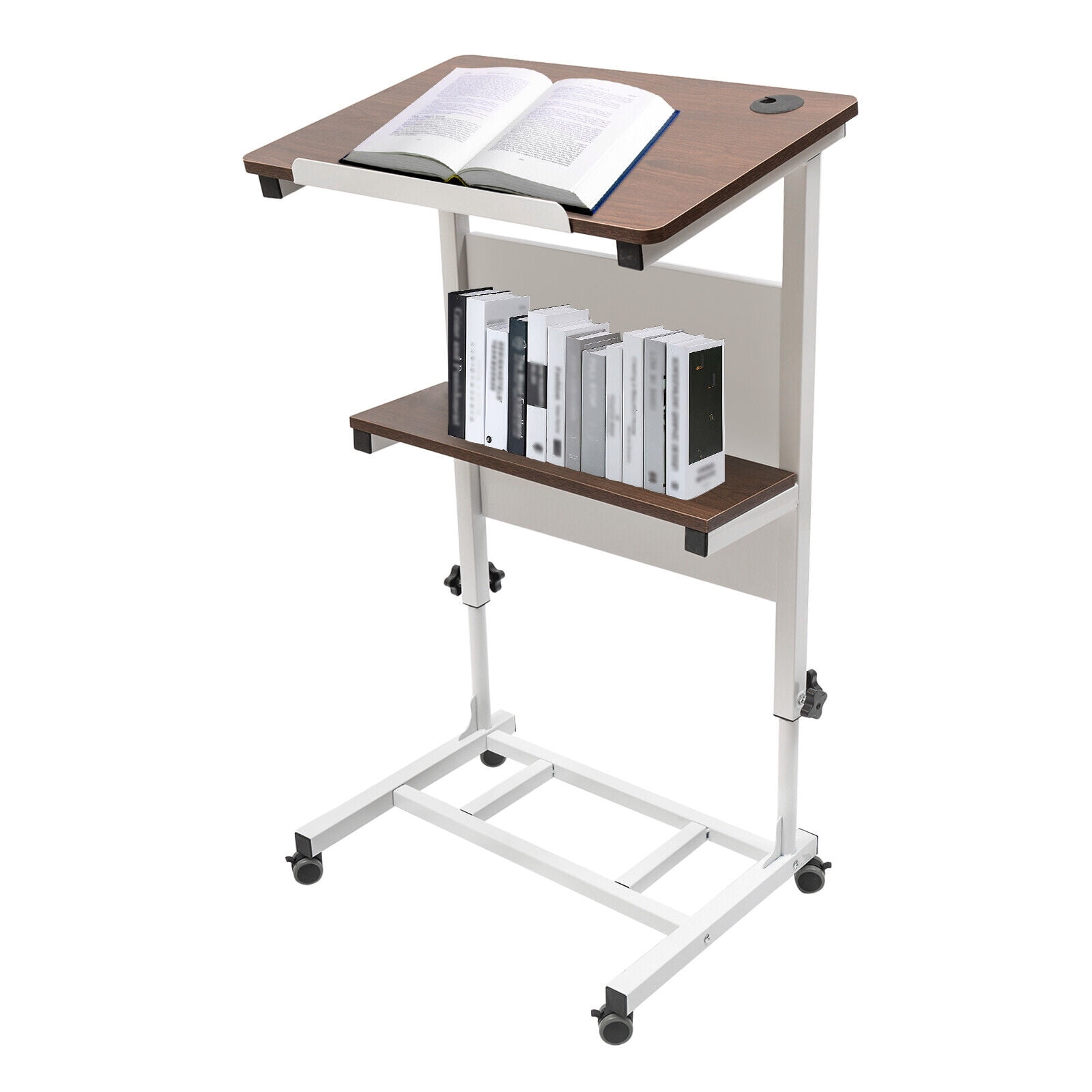Modern Adjustable Rolling Podium Mobile Standing Laptop Desk