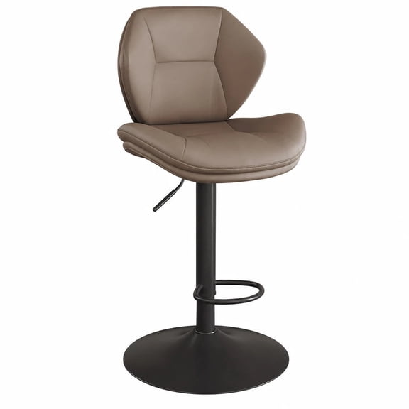 Modern Adjustable Steady Outdoor Rustic Bar Stools Ergonomic PU Leather Stainless Steel Frame Double-Layer Cushion Counter