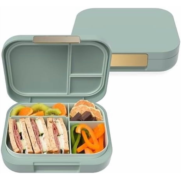 Modern - Adult & Teen Bento Lunch Box; 3-4 Compartments, Leak-Resistant, 5.5 Cup Capacity/44 fl oz, Improved Locking Clips, Reusable, BPA-Free, Dishwasher/Microwave Safe Tray (Mint Green)