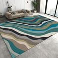 thumbnail image 1 of Modern Aesthetic Art Design Area Rug, Abstract Ripple Art Lines Living Room Rug, Low Pile Washable Reading Room Carpet, Soft Non-Slip Bedroom Office Nursery Kitchen Rugs 3 x 5ft, 1 of 6